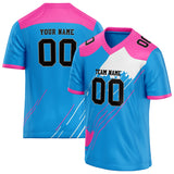 Custom Unisex Blue & Pink Pattern Football Jersey