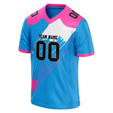 Custom Unisex Blue & Pink Pattern Football Jersey