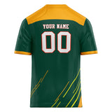 Custom Unisex Kelly Green & Gold Pattern Football Jersey