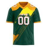 Custom Unisex Kelly Green & Gold Pattern Football Jersey