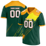 Custom Unisex Kelly Green & Gold Pattern Football Jersey