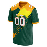 Custom Unisex Kelly Green & Gold Pattern Football Jersey