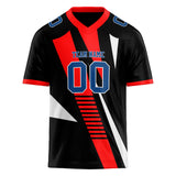 Custom Unisex Black & Red Pattern Football Jersey