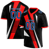 Custom Unisex Black & Red Pattern Football Jersey