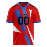 Custom Unisex Red & Blue Pattern Football Jersey