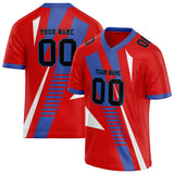 Custom Unisex Red & Blue Pattern Football Jersey