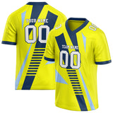 Custom Unisex Yellow & Navy Pattern Football Jersey