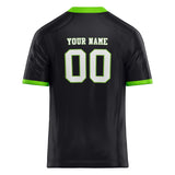 Custom Unisex Black & Neon Green Pattern Football Jersey