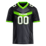 Custom Unisex Black & Neon Green Pattern Football Jersey