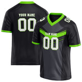 Custom Unisex Black & Neon Green Pattern Football Jersey