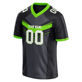 Custom Unisex Black & Neon Green Pattern Football Jersey