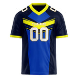 Custom Unisex Black & Blue Pattern Football Jersey