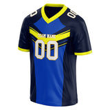 Custom Unisex Black & Blue Pattern Football Jersey