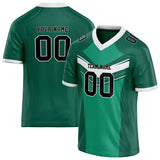 Custom Unisex Green & Teal Pattern Football Jersey