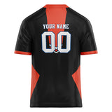 Custom Unisex Black & Red Pattern Football Jersey