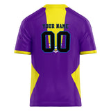 Custom Unisex Purple & Yellow Pattern Football Jersey