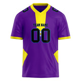 Custom Unisex Purple & Yellow Pattern Football Jersey