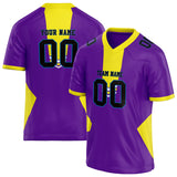 Custom Unisex Purple & Yellow Pattern Football Jersey