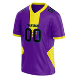 Custom Unisex Purple & Yellow Pattern Football Jersey