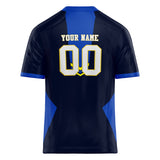 Custom Unisex Black & Blue Pattern Football Jersey