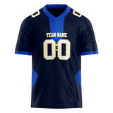 Custom Unisex Black & Blue Pattern Football Jersey