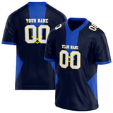 Custom Unisex Black & Blue Pattern Football Jersey