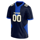 Custom Unisex Black & Blue Pattern Football Jersey