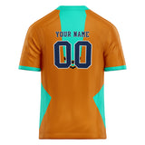 Custom Unisex Old Gold & Teal Pattern Football Jersey