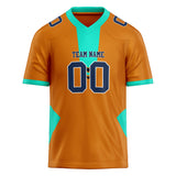 Custom Unisex Old Gold & Teal Pattern Football Jersey