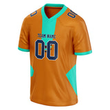 Custom Unisex Old Gold & Teal Pattern Football Jersey