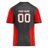 Custom Unisex Red & Gray Pattern Football Jersey