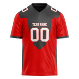 Custom Unisex Red & Gray Pattern Football Jersey