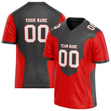 Custom Unisex Red & Gray Pattern Football Jersey