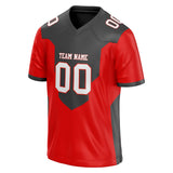 Custom Unisex Red & Gray Pattern Football Jersey