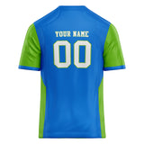 Custom Unisex Blue & Green Pattern Football Jersey