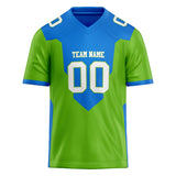 Custom Unisex Blue & Green Pattern Football Jersey