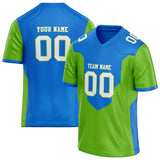 Custom Unisex Blue & Green Pattern Football Jersey