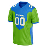 Custom Unisex Blue & Green Pattern Football Jersey