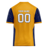 Custom Unisex Gold & Navy Pattern Football Jersey