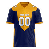 Custom Unisex Gold & Navy Pattern Football Jersey