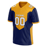 Custom Unisex Gold & Navy Pattern Football Jersey