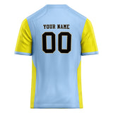 Custom Unisex Light Blue & Yellow Pattern Football Jersey