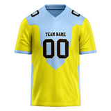 Custom Unisex Light Blue & Yellow Pattern Football Jersey