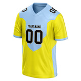 Custom Unisex Light Blue & Yellow Pattern Football Jersey