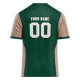 Custom Unisex Green & Light Brown Pattern Football Jersey