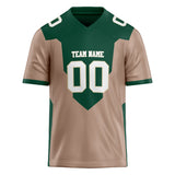 Custom Unisex Green & Light Brown Pattern Football Jersey