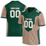 Custom Unisex Green & Light Brown Pattern Football Jersey