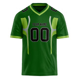 Custom Unisex Green & Black Pattern Football Jersey