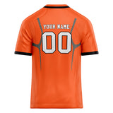 Custom Unisex Orange & White Pattern Football Jersey