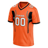 Custom Unisex Orange & White Pattern Football Jersey